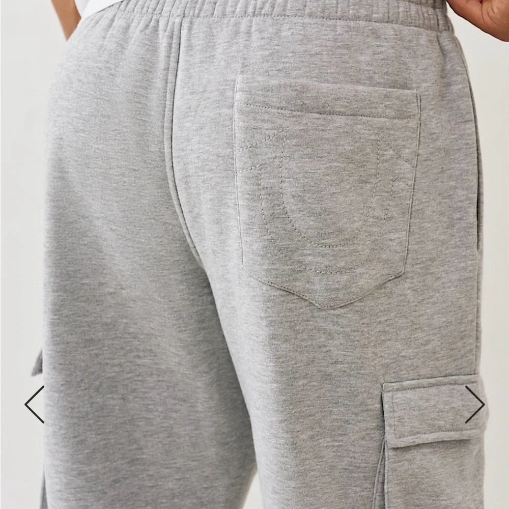 NWT True Religion Gray Joggers with Blue Logo